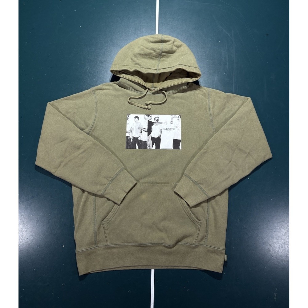 Supreme Classic Ad Hooded Sweatshirt Olive Green Men's Medium Cotton SS19 NYC